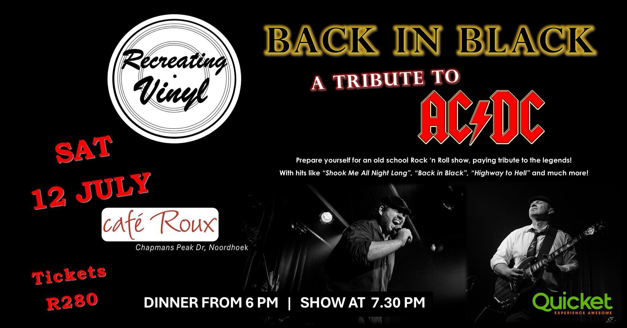 Back in Black - A Tribute to AC/DC @ Cafe Roux, CPT