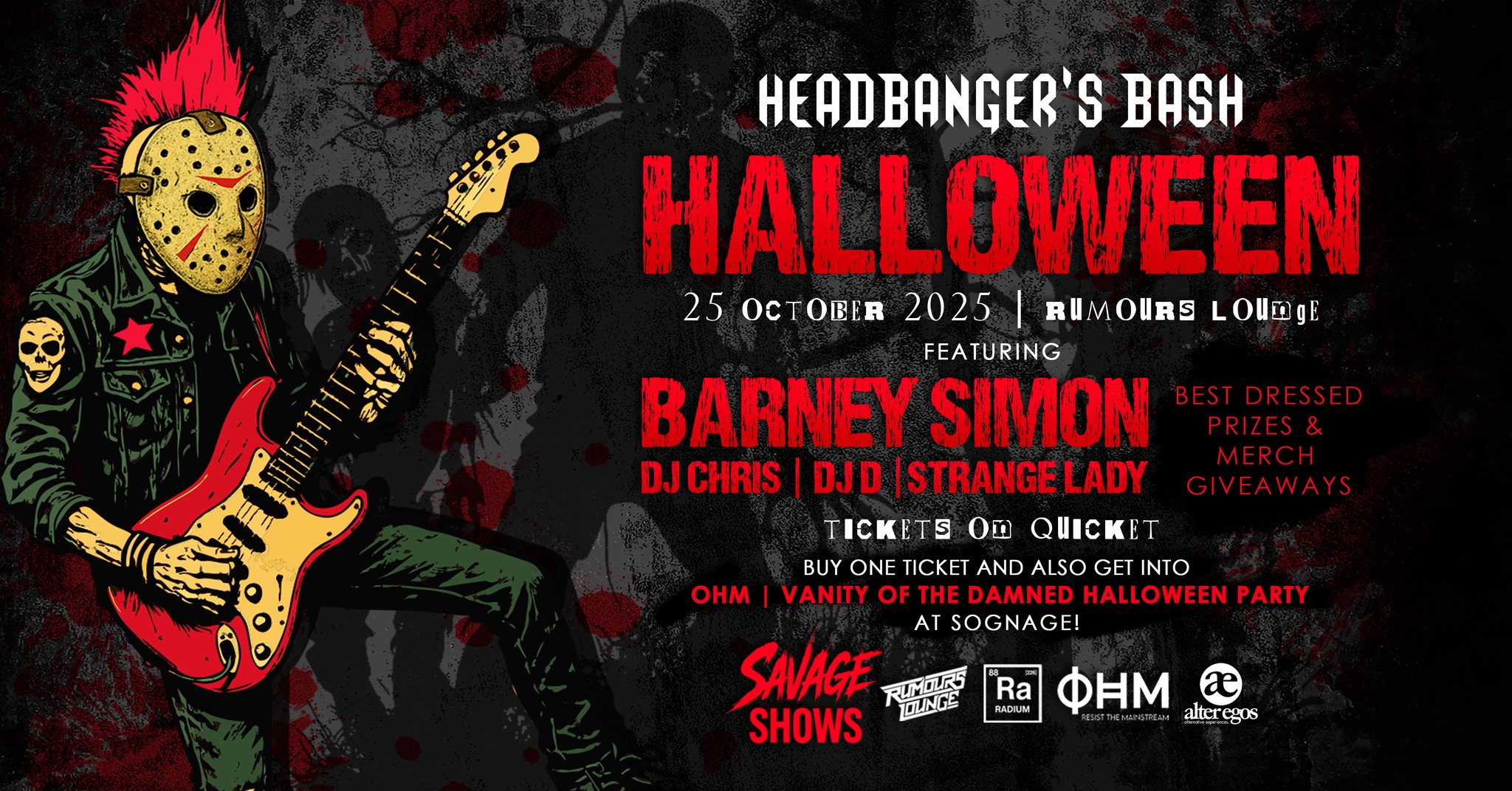 Headbangers Bash Halloween | Rumours Lounge, Strydom Park