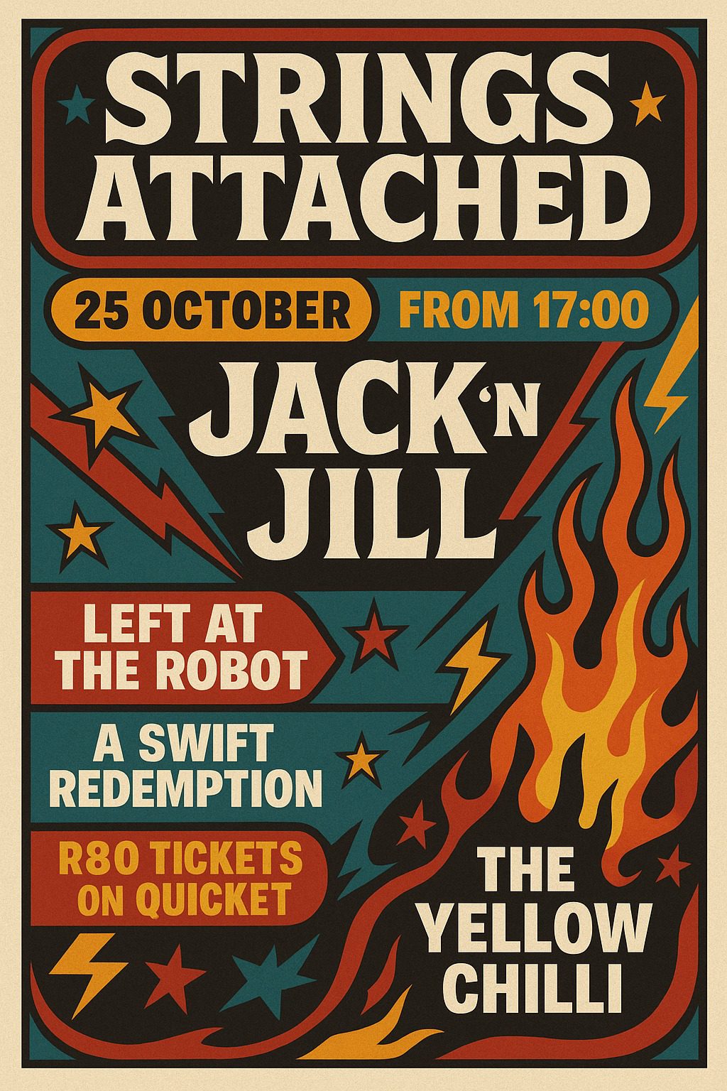 Strings Attached, with Hard Rock Band Jack 'n Jill - The Yellow Chilli, Worcester