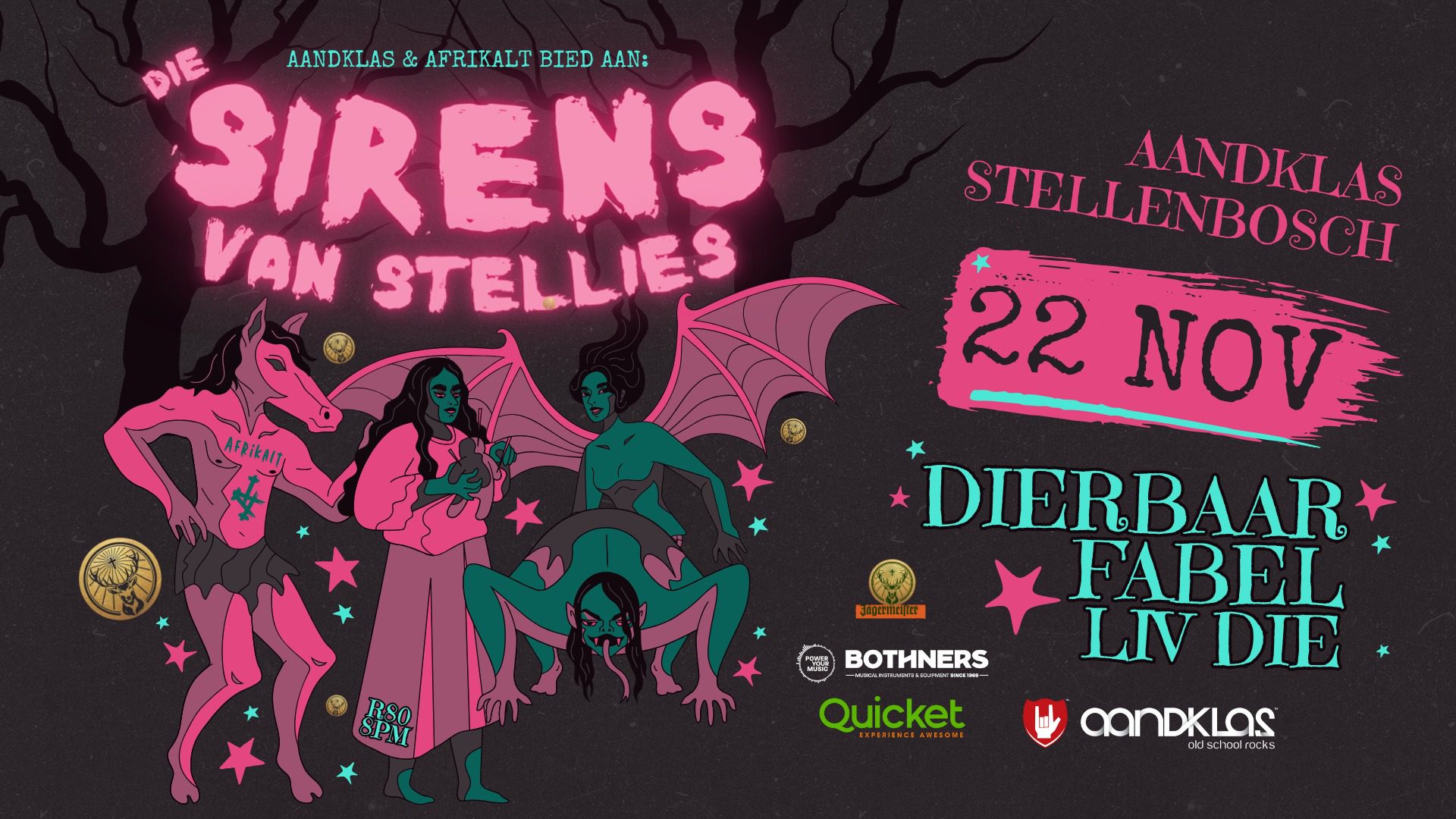 Die Sirens van Stellies: Dierbaar, Fabel, Liv Die - LIVE at Aandklas Stellenbosch